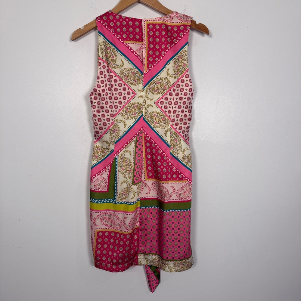 Zara Pink Green Patterned Mini Dress - Picture 7 of 8